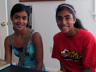 two smiling students